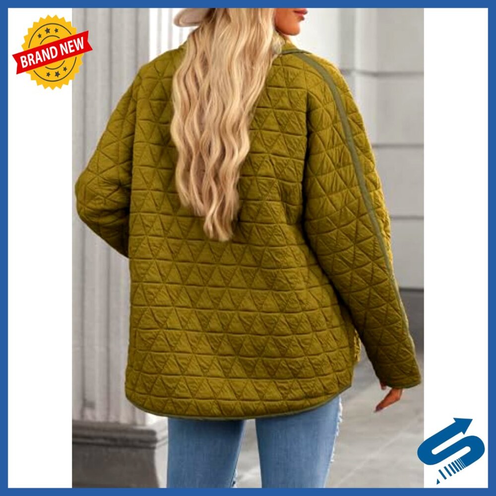 Lightweight Diamond Quilted Jacket Button Down Pu… - image 3